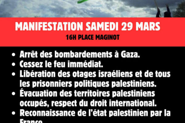 Soutien populaire pour la Palestine à Nancy